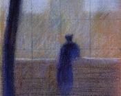 乔治修拉 - Man Leaning on a Parapet